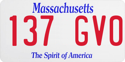 MA license plate 137GV0