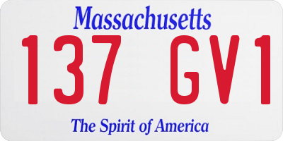 MA license plate 137GV1