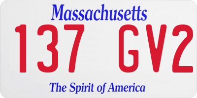 MA license plate 137GV2