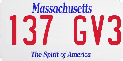 MA license plate 137GV3