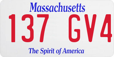 MA license plate 137GV4