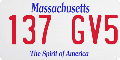 MA license plate 137GV5