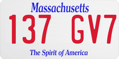 MA license plate 137GV7