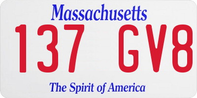 MA license plate 137GV8