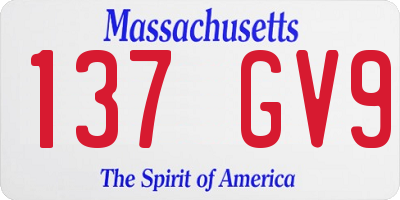 MA license plate 137GV9