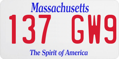 MA license plate 137GW9