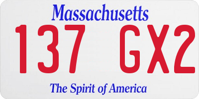 MA license plate 137GX2