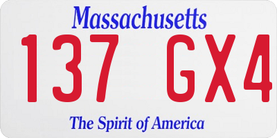 MA license plate 137GX4