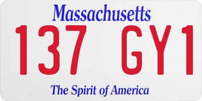 MA license plate 137GY1