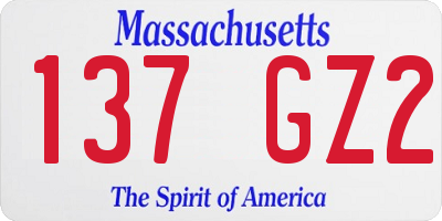 MA license plate 137GZ2