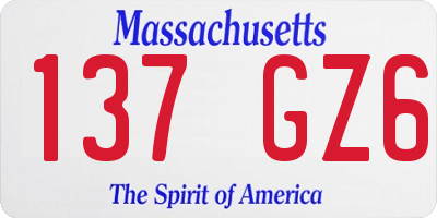 MA license plate 137GZ6