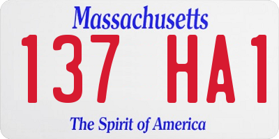 MA license plate 137HA1