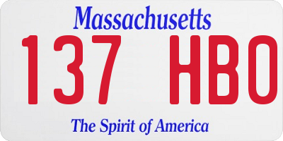 MA license plate 137HB0