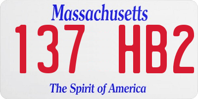 MA license plate 137HB2