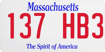 MA license plate 137HB3