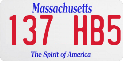 MA license plate 137HB5