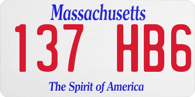 MA license plate 137HB6