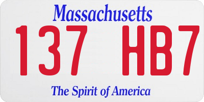MA license plate 137HB7