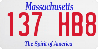 MA license plate 137HB8