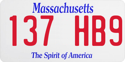 MA license plate 137HB9