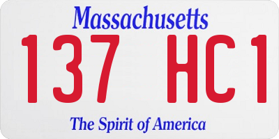 MA license plate 137HC1