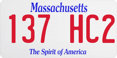 MA license plate 137HC2