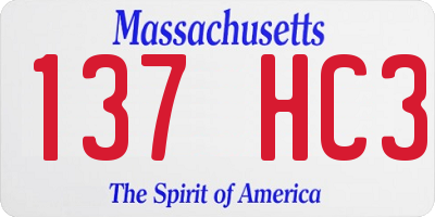 MA license plate 137HC3