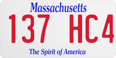 MA license plate 137HC4