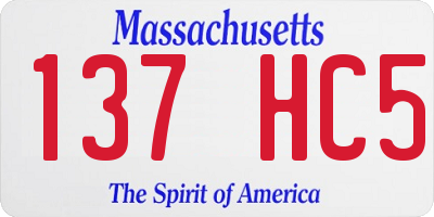 MA license plate 137HC5