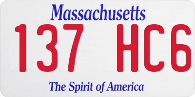 MA license plate 137HC6