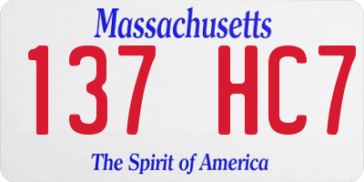 MA license plate 137HC7