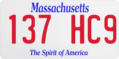 MA license plate 137HC9