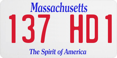 MA license plate 137HD1