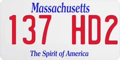 MA license plate 137HD2