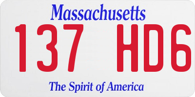 MA license plate 137HD6