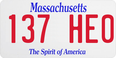 MA license plate 137HE0