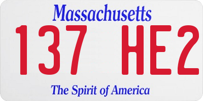 MA license plate 137HE2