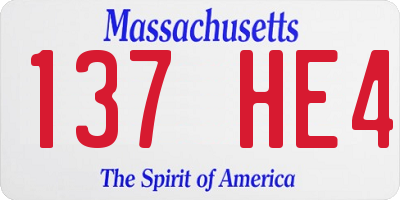 MA license plate 137HE4