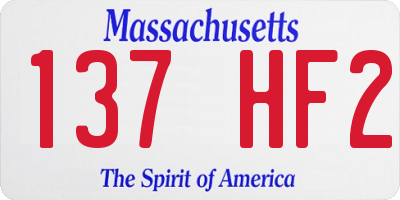 MA license plate 137HF2
