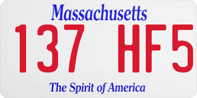 MA license plate 137HF5