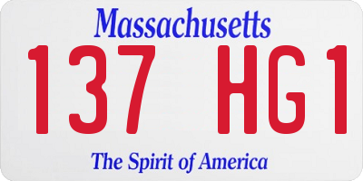 MA license plate 137HG1