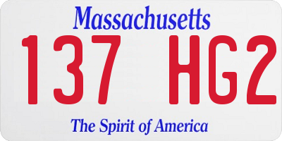 MA license plate 137HG2