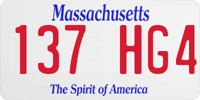 MA license plate 137HG4