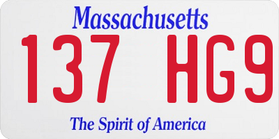MA license plate 137HG9