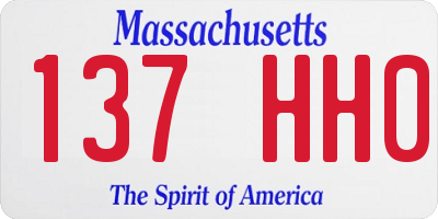 MA license plate 137HH0