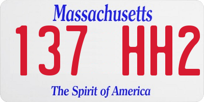 MA license plate 137HH2