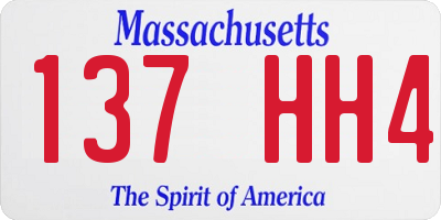 MA license plate 137HH4