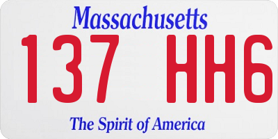 MA license plate 137HH6
