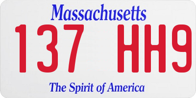 MA license plate 137HH9