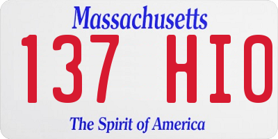 MA license plate 137HI0